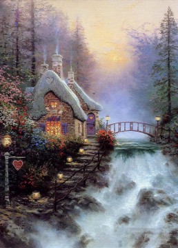 Sweetheart Cottage II TK Christmas Oil Paintings